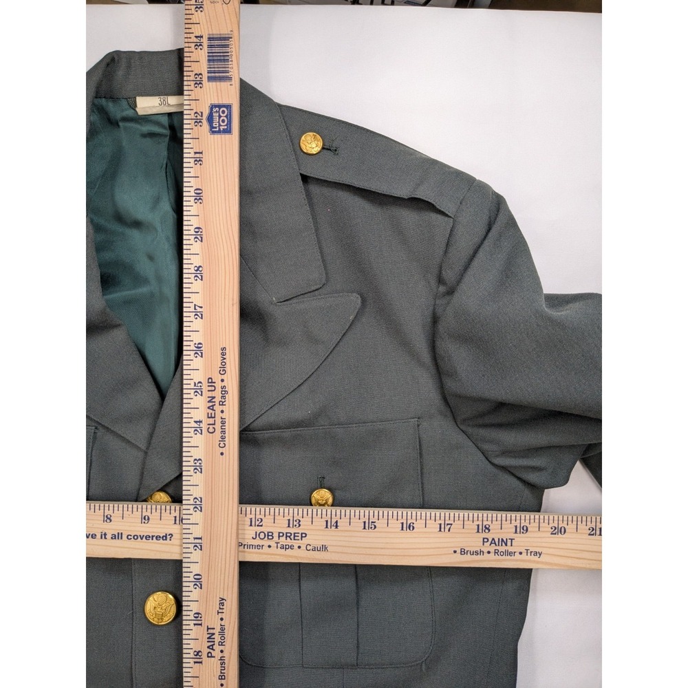 Vintage US Army Military Coat Jacket Mens 38L Green Class A Dress Uniform 2924 - Picture 8 of 10